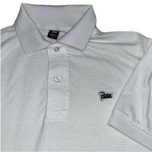Patta Short‎ Sleeve Polo, Golf, White, Black Lettering, Mens Medium Shirt